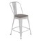 Flash Furniture White Metal Stool with Gray Poly Seat ET-3534-24-WH-PL1G-GG - alternate 3